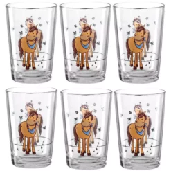 Montana Trinkglas Für Kinder Pferd 210 Ml, 6 Stück, Transparent - Trinkgläser