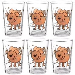 Montana Trinkglas Für Kinder Hund 210 Ml, 6 Stück, Transparent - Trinkgläser