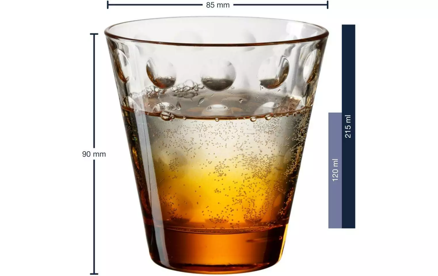 Leonardo Trinkglas Optic 215 Ml, 6 Stück, Orange - Trinkgläser 3 Leonardo Trinkglas Optic 215 Ml, 6 Stück, Orange - Trinkgläser – Bild 3