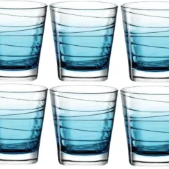 Leonardo Trinkglas Vario Struttura 250 Ml, 6 Stück, Blau - Trinkgläser