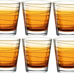 Leonardo Trinkglas Vario Struttura 250 Ml, 6 Stück, Orange - Trinkgläser