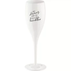 Koziol Sektglas Superglas Mit Humor Lebt 100 Ml, 1 Stück, Weiss - Sektgläser