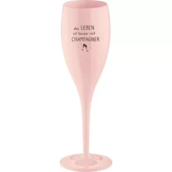 Koziol Sektglas Superglas Das Leben Ist Besser 100 Ml, 1 Stk, Rosa - Sektgläser