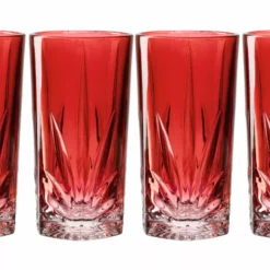 Leonardo Longdrinkglas Capri 390 Ml, 4 Stück, Rot - Cocktailgläser