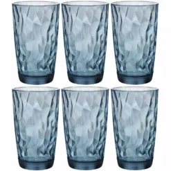 Bormioli Rocco Longdrinkglas Diamond 470 Ml, 6 Stück, Blau - Cocktailgläser