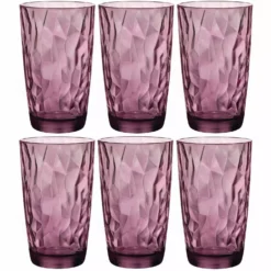Bormioli Rocco Longdrinkglas Diamond 470 Ml, 6 Stück, Violett - Cocktailgläser