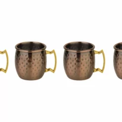 Paderno Shotbecher Moscow Mule Mini 60 Ml, 4 Stück, Messing - Cocktailgläser